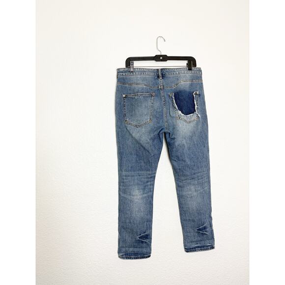Anthropologie Pilcro The Heritage Boyfriend Jeans Size 28 Mid Rise Crop Distress - Picture 13 of 14